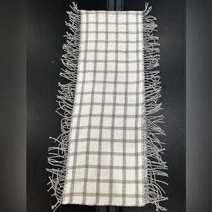 Talbots Gray and White Windowpane Check Decor Accent